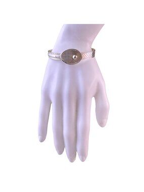Vintage Gorham Womens Silver Tone Sterling Tennis Racquet Bangle Bracelet